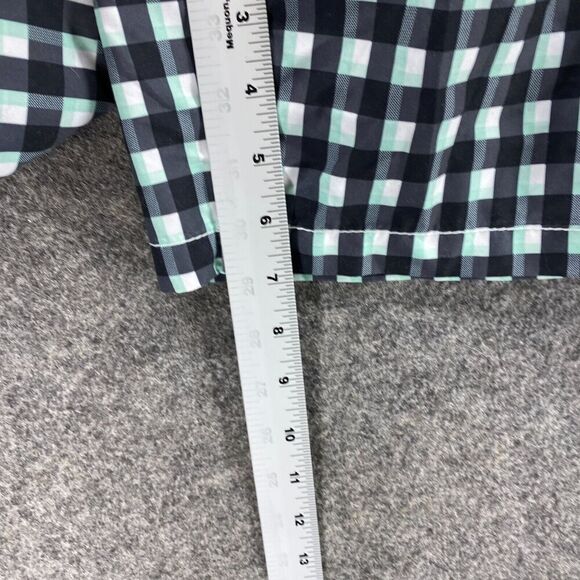 New Skanu Swim Shorts Men L Large Black Plaid Mid Rise Drawstring Pockets Swim - Picture 9 of 12